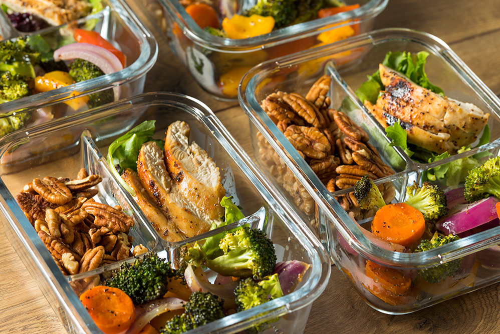 Containers of healthy meals